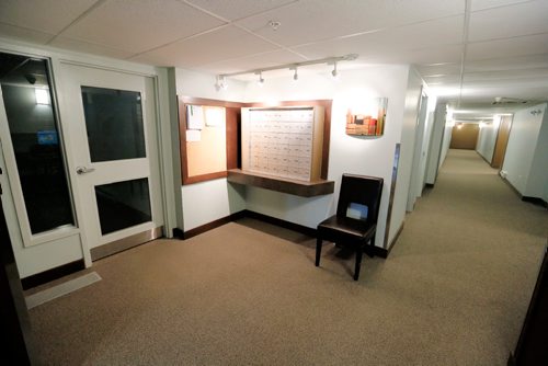 JUSTIN SAMANSKI-LANGILLE / WINNIPEG FREE PRESS
The lobby of 330 Stradbrook features the tennant mailboxes and an elevator. Other building amenities include a party room. 
170809 - Wednesday, August 09, 2017.