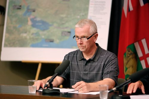 JUSTIN SAMANSKI-LANGILLE / WINNIPEG FREE PRESS
ADM Doug McMann speaks Wednesday at a press conference discussing consultations on the preferred route for Lake Manitoba and Lake St. Martin outlet channels.
170809 - Wednesday, August 09, 2017.