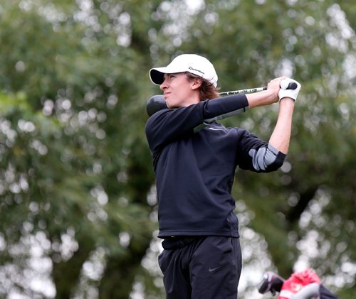 WAYNE GLOWACKI / WINNIPEG FREE PRESS

Ryan McMillan representing Manitoba tees off during the Canada Summer Games event at Southwood Golf & Country Club Wednesday.   August 9 2017