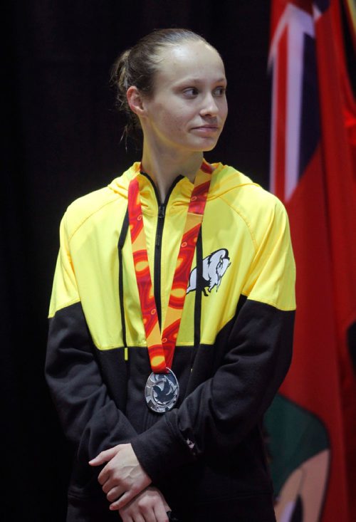 BORIS MINKEVICH / WINNIPEG FREE PRESS
2017 Canada Summer Games swimming at Pan Am Pool. Oksana Chaput wins silver in the Women's 50 M Butterfly.  August 9, 2017
