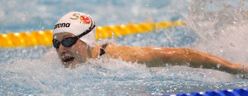BORIS MINKEVICH / WINNIPEG FREE PRESS
2017 Canada Summer Games swimming at Pan Am Pool. Oksana Chaput wins silver in the Women's 50 M Butterfly. August 9, 2017