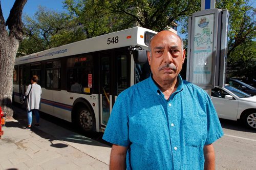 BORIS MINKEVICH / WINNIPEG FREE PRESS
Portrait of  Aleem Chaudhary, acting president of Amalgamated Transit Union, Local 1505. Photo taken near a Broadway bus stop. Sinclair Saturday column.  August 10, 2017