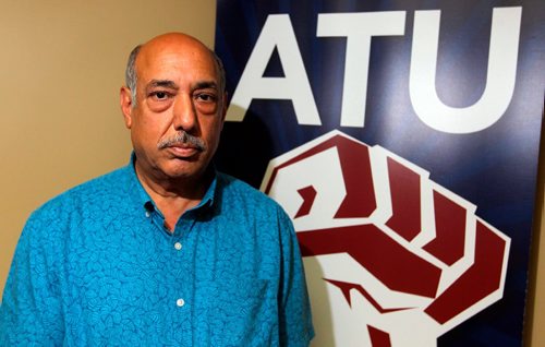 BORIS MINKEVICH / WINNIPEG FREE PRESS
Portrait of  Aleem Chaudhary, acting president of Amalgamated Transit Union, Local 1505. Photo taken in their office on Broadway. Sinclair Saturday column.  August 10, 2017