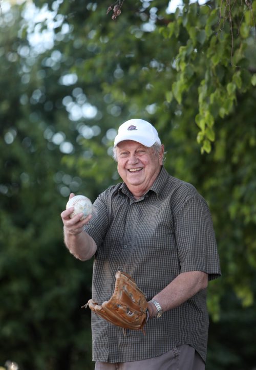 RUTH BONNEVILLE / WINNIPEG FREE PRESS

Ernie Peters (79yrs), a pitcher on Manitoba's softball team at the very first Canada Summer Games which was held in Nova Scotia in 1969, is attending tonights Manitoba vs. New Brunswick game. 
Photos of him with glove and ball.  
See Keila Depape story.  

Aug 10,, 2017