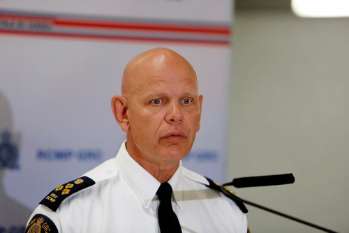 JUSTIN SAMANSKI-LANGILLE / WINNIPEG FREE PRESS
RCMP Deputy Commissioner Scott Kolody speaks at an RCMP press conference Friday announcing the deployment of new Fentanyl protective equipment to front-line officers.
170811 - Friday, August 11, 2017.