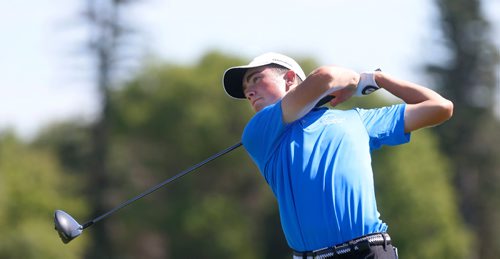 WAYNE GLOWACKI / WINNIPEG FREE PRESS

Christopher Vandette representing Quebec tees off during the Canada Summer Games event at Southwood Golf & Country Club Friday. He was the leader at this point. Mike McIntyre story   August 11 2017