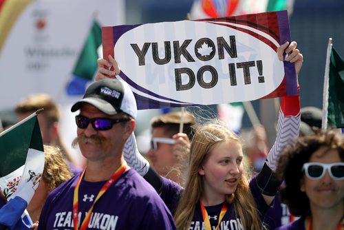 TREVOR HAGAN / WINNIPEG FREE PRESS
Athletes arrive at the Canada Summer Games closing ceremonies, Sunday, August 13, 2017.