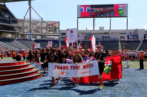 TREVOR HAGAN / WINNIPEG FREE PRESS
Athletes arrive at the Canada Summer Games closing ceremonies, Sunday, August 13, 2017.