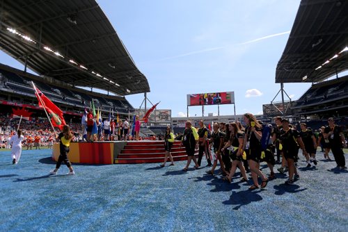 TREVOR HAGAN / WINNIPEG FREE PRESS
Athletes arrive at the Canada Summer Games closing ceremonies, Sunday, August 13, 2017.