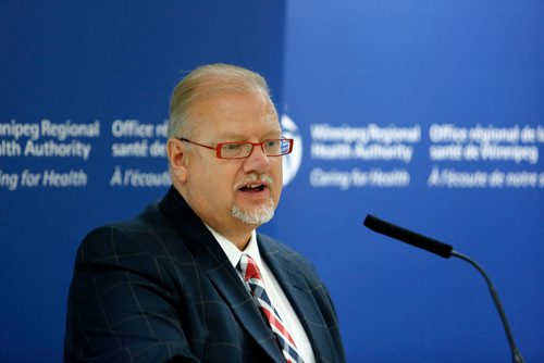 JUSTIN SAMANSKI-LANGILLE / WINNIPEG FREE PRESS
Minister of Health, Seniors and Active Living Kelvin Goertzen speaks at a press conference Monday announcing new capital investments from the Winnipeg Regional Health Authority.
170814 - Monday, August 14, 2017.