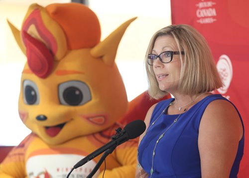 JOE BRYKSA / WINNIPEG FREE PRESSRochelle Squires MB Minister of Sport, Culture and Heritage at Canada games news conference today talking about equipment legacies for MB athletes .  Aug 15, 2017 -( See story)