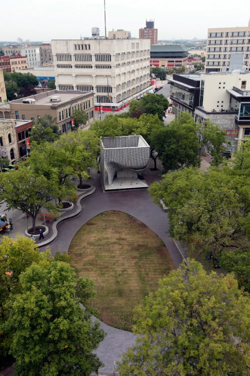 WAYNE GLOWACKI / WINNIPEG FREE PRESS

Borders Page. The view  of the CUBE from the Artspace building  overlooking the Exchange District.  On Thursday August 24th, from 8pm until late they are inviting everyone to come to celebrate their 30th Anniversary! Get Lost in Artsp_ce.    August 15 2017