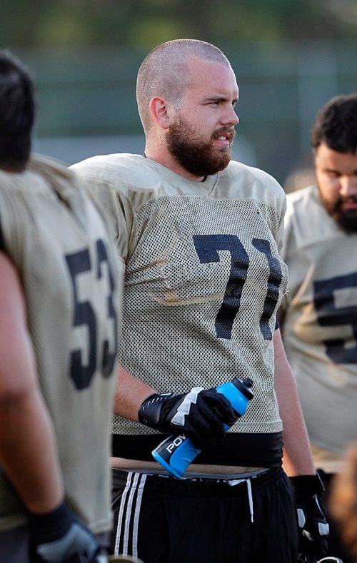 PHIL HOSSACK / WINNIPEG FREE PRESS - Lineman Tom Clarkson at a Bison workout Wednesday.  - . See Taylor's story.  - August 16, 2017