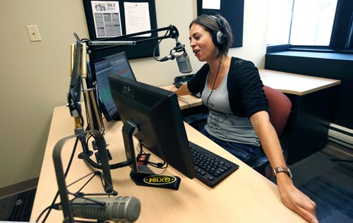 WAYNE GLOWACKI / WINNIPEG FREE PRESS
49.8 Intersection Radio DJ Dez Daniels in the recording studio at 94.3 FM. David Sanderson story. August 17 2017