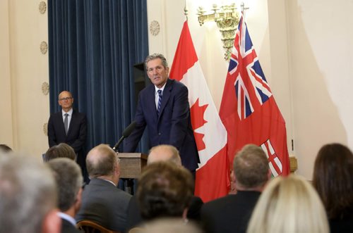 RUTH / BONNEVILLE WINNIPEG FREE PRESS

Manitoba Premier Brian Pallister address his ministers, media and others as he  announces  changes to Executive Council as new ministers were sworn in at the Manitoba Legislature Thursday. 

Aug 17, 2017
