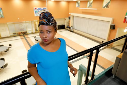 JUSTIN SAMANSKI-LANGILLE / WINNIPEG FREE PRESS
Adeline Bird of Black Space Winnipeg poses in the University of Winnipeg's Bulman Centre Thursday. Black Space Winnipeg will be hosting a community meet-up to vent frustrations and mobilize after the race filled riots in Charlottesville last weekend.
170817 - Thursday, August 17, 2017.