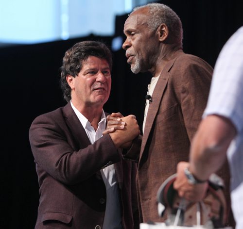 RUTH / BONNEVILLE WINNIPEG FREE PRESS

Veteran actor and activist Danny Glover  shakes National Unifor president Jerry Dias hand after speaking  on the first day of Unifor's annual Canadian council at the convention centre Friday.  National president Dias made him an honorary Unifor member in 2014.

Aug 18, 2017

