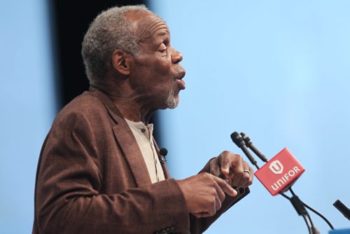 RUTH / BONNEVILLE WINNIPEG FREE PRESS

Veteran actor and activist Danny Glover speaks passionately on the first day of Unifor's annual Canadian council at the convention centre Friday.  National president Jerry Dias made him an honorary Unifor member in 2014.

Aug 18, 2017
