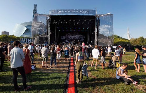 PHIL HOSSACK / WINNIPEG FREE PRESS  - Interstellar Rodeo fans begin to fill the front of the stage area as the weekend festival got underway at the Forks Friday night. - August 17, 2017
