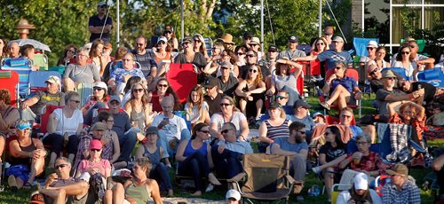 PHIL HOSSACK / WINNIPEG FREE PRESS  - Fans fill the knoll's surrounding the main stage at Interstellar Rodeo Friday night for the weekend festival at the Forks. - August 17, 2017