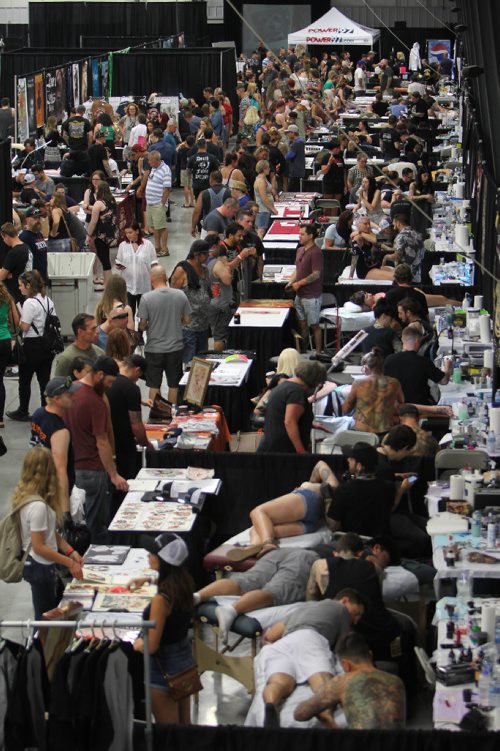 Ruth Bonneville / Winnipeg Free Press


Overhead crowd shot of the inaugural Winnipeg Tattoo Convention Saturday, on all weekend,  at Red River Exhibition Park. The three-day event is billed as a "celebration of tattoo art, culture, craftsmanship and self-expression and features more than 200 artists.

Standup photo

Aug 19, 2017