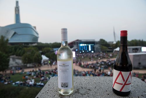 DAVID LIPNOWSKI / WINNIPEG FREE PRESS

Winnipeg Free Press Jen Zoratti and Jill Wilson enjoy wine pairings at Interstellar Rodeo at The Forks Saturday August 19, 2017.