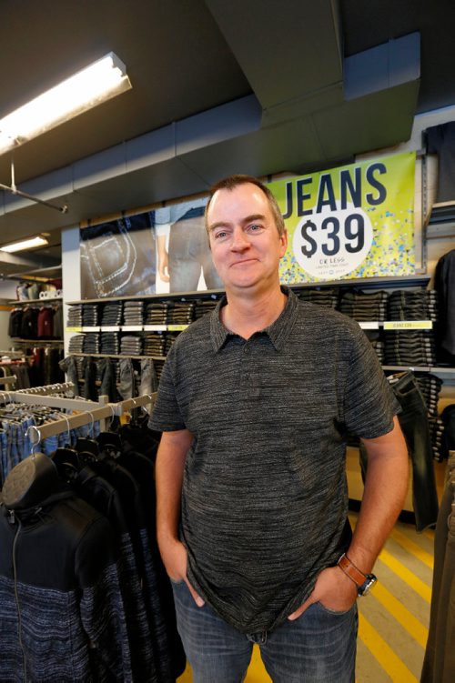 JUSTIN SAMANSKI-LANGILLE / WINNIPEG FREE PRESS
Neil Armstrong, president of Warehouse One poses inside one of his company's stores Tuesday.
170822 - Tuesday, August 22, 2017.