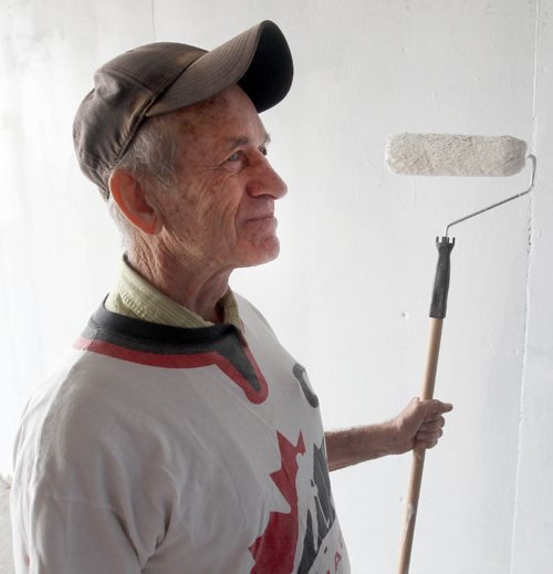 JOE BRYKSA / WINNIPEG FREE PRESSPoint Douglas activist Sel Burrows joins the Point Douglas Residence Committee Green Team that took part in painting the dark underpass near Main St and Higgins Ave white to brighten it up- Other volunteer groups included the Manitoba Metis Federation, Core Pride, and the North End Biz-Take Pride Winnipeg. -  July 20 , 2017 -( StanSee Randys 49.8 feature)