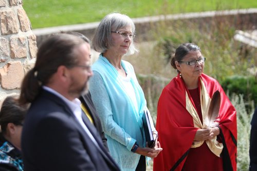 RUTH / BONNEVILLE WINNIPEG FREE PRESS


MMIWG Presser - The National Inquiry into Missing and Murdered Indigenous Women and Girls hold a press conference at The Forks, Oodeena Celebration Circle Thursday afternoon.  



Chief Commissioner Marion Buller in photo with Grandmother Geraldine Shingoose next to her.  Buller  provided statements and answered questions from the media about what was learning this week,


Aug 24, 2017
