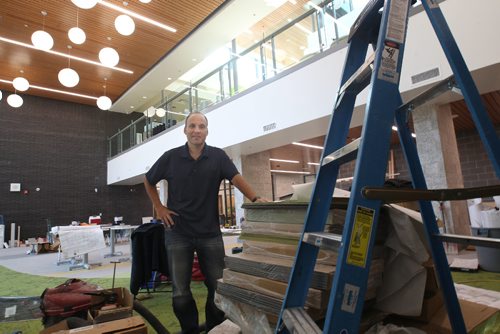 JOE BRYKSA / WINNIPEG FREE PRESSPrincipal Marc Poirier in front lobby of new   Ecole Sage Creek school that will open this September for the start of school- Aug 25, 2017 -( See Keilas story)