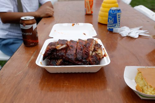 JUSTIN SAMANSKI-LANGILLE / WINNIPEG FREE PRESS
A stack of ribs sit ready to be eaten Saturday during Winnipeg Ribfest at The Forks.
170826 - Saturday, August 26, 2017.