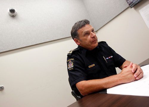 PHIL HOSSACK / WINNIPEG FREE PRESS  - Winkler Poice Chief Rick Friesen talks with the Free Press about a young woman was stabbed in a local Church. See Melissa Martin's story.  - August 22, 2017