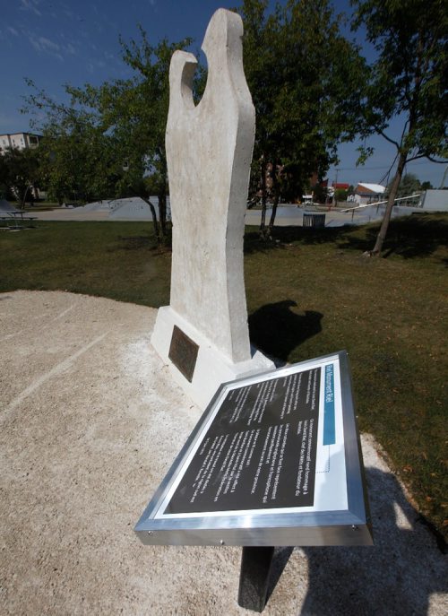 PHIL HOSSACK / WINNIPEG FREE PRESS  - A repositioned and rejuvinated statue commemorating Louis Riel near St Anne's Rd and Meadow wood ave. See Aldo Santin's story. - August 29, 2017