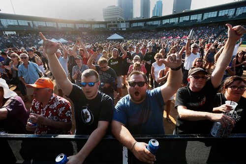 JOHN WOODS / WINNIPEG FREE PRESS
Fans listen to Orphan play at a tribute concert for Kenny Shields in Winnipeg Tuesday, August 22, 2017.