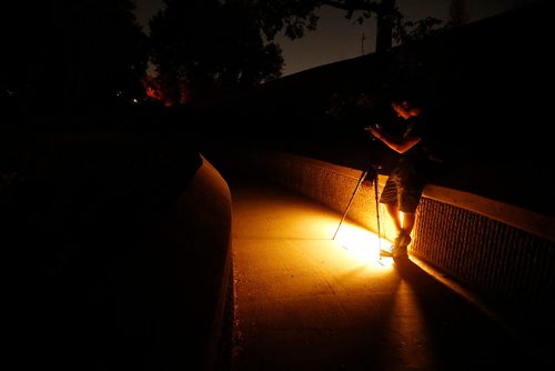 JOHN WOODS / WINNIPEG FREE PRESS
Kris Innes participates in a From Here and Away nighttime photo excursion as part of Summertide at The Forks in Winnipeg Tuesday, August 22, 2017.