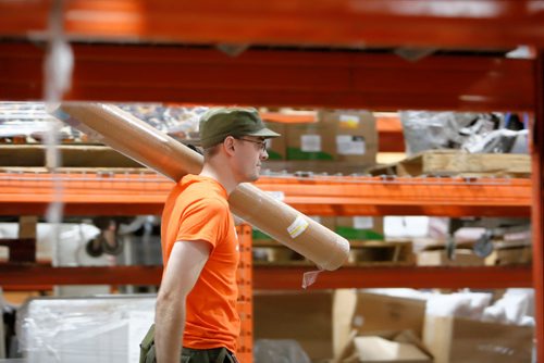 JUSTIN SAMANSKI-LANGILLE / WINNIPEG FREE PRESS
Hugh Campbell gives the Free Press a tour Wednesday of the warehouse containing all of the surplus equipment from the Canada Games. Many of the items are being auctioned off and the rest are being shipped off to Alberta to be re-used for the next games.
170830 - Wednesday, August 30, 2017.