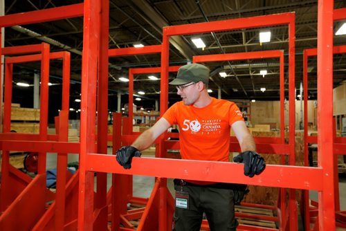 JUSTIN SAMANSKI-LANGILLE / WINNIPEG FREE PRESS
Hugh Campbell gives the Free Press a tour Wednesday of the warehouse containing all of the surplus equipment from the Canada Games. Many of the items are being auctioned off and the rest are being shipped off to Alberta to be re-used for the next games.
170830 - Wednesday, August 30, 2017.