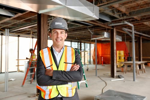 JUSTIN SAMANSKI-LANGILLE / WINNIPEG FREE PRESS
Shane Solomon, president of Republic Architecture Inc. poses Thursday inside one of his company's projects, a restoration of a 20th century building on St. Mary Ave.
170831 - Thursday, August 31, 2017.
