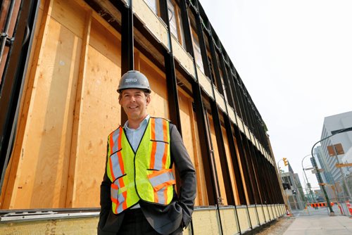 JUSTIN SAMANSKI-LANGILLE / WINNIPEG FREE PRESS
Shane Solomon, president of Republic Architecture Inc. poses Thursday outside one of his company's projects, a restoration of a 20th century building on St. Mary Ave.
170831 - Thursday, August 31, 2017.
