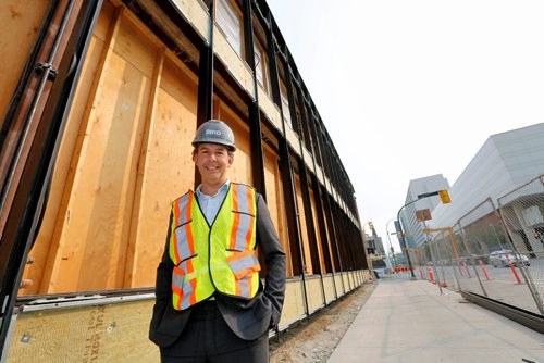 JUSTIN SAMANSKI-LANGILLE / WINNIPEG FREE PRESS
Shane Solomon, president of Republic Architecture Inc. poses Thursday outside one of his company's projects, a restoration of a 20th century building on St. Mary Ave.
170831 - Thursday, August 31, 2017.