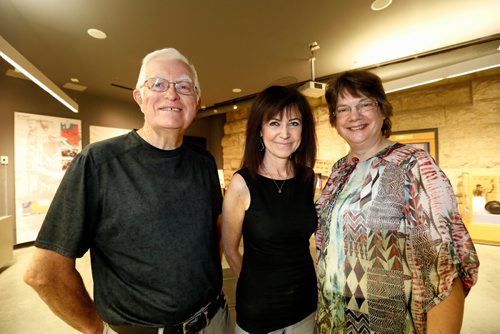 JUSTIN SAMANSKI-LANGILLE / WINNIPEG FREE PRESS
From left: Organizers Greg Barrett, Belle Jarniewski and main speaker Ruth Ashrafi pose inside the Rady Centre museum Thursday. The group are part of an interfaith lecture series on the Jewish elements of the New Testament.
170831 - Thursday, August 31, 2017.