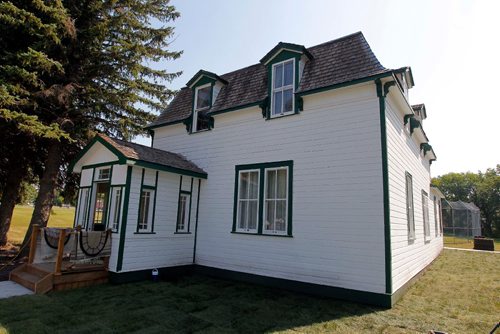 BORIS MINKEVICH / WINNIPEG FREE PRESS
Manitou, MB - Nellie McClung buildings and exhibit. The buildings have been repaired and moved back to Manitou, MB. The town has made a special place for them with new sidewalks to access the buildings. This is the white house where Nellie McClung lived in at one point. BILL REDEKOP STORY. August 30, 2017
