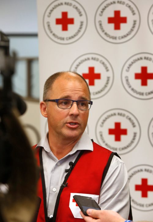 WAYNE GLOWACKI / WINNIPEG FREE PRESS

Shawn Feely, Canadian Red Cross vice-president for Manitoba and Nunavut updated the media Saturday on the evacuation of approximately 1,500 additional members of the Garden Hill First Nation due to wildfire smoke. The news conference was held in the Canadian Red Cross office.    Alex Paul  story Sept. 2 2017