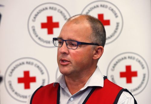 WAYNE GLOWACKI / WINNIPEG FREE PRESS

Shawn Feely, Canadian Red Cross vice-president for Manitoba and Nunavut updated  the media Saturday on the evacuation of approximately 1,500 additional members of the Garden Hill First Nation due to wildfire smoke. The news conference was held in the Canadian Red Cross office.    Alex Paul  story Sept. 2 2017