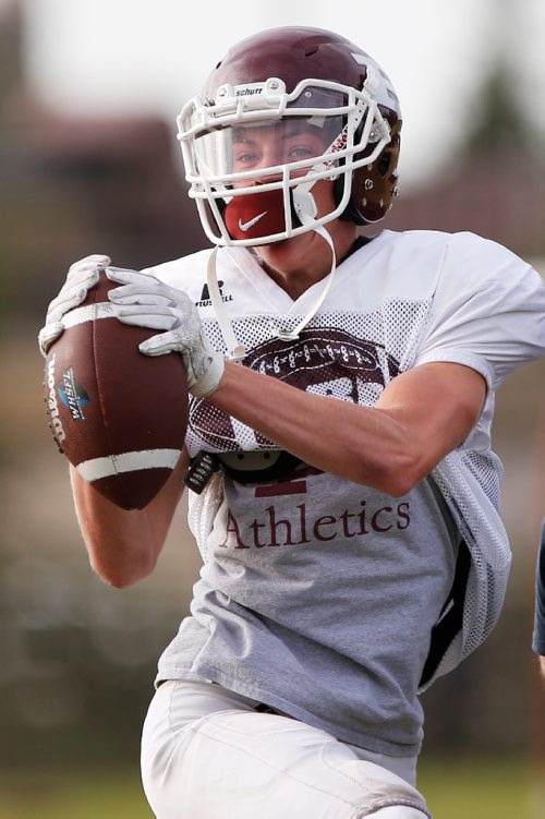 JOHN WOODS / WINNIPEG FREE PRESS
St Paul's Crusader receiver Michael O'Shea is photographed during practice at the school Tuesday, September 5, 2017. 
