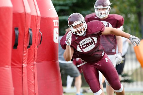 JOHN WOODS / WINNIPEG FREE PRESS
St Paul's Crusader D lineman Colin Cornelson is photographed during practice at the school Tuesday, September 5, 2017.