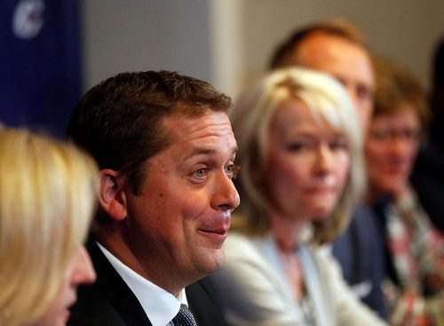 PHIL HOSSACK / WINNIPEG FREE PRESS  - Conservative Party Leader Andrew Scheer makes his opening remarks to his shadow cabinet in Winnipeg Wednesday. See Randy Turner's tale. - September 5, 2017