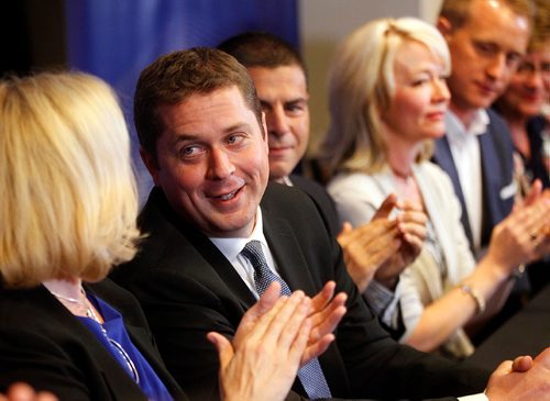 PHIL HOSSACK / WINNIPEG FREE PRESS  - Conservative Party Leader Andrew Scheer makes his opening remarks to his shadow cabinet in Winnipeg Wednesday. See Randy Turner's tale. - September 5, 2017