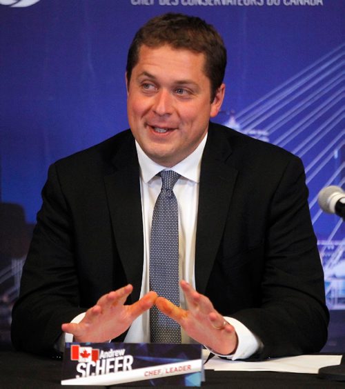 PHIL HOSSACK / WINNIPEG FREE PRESS  - Conservative Party Leader Andrew Scheer makes his opening remarks to his shadow cabinet in Winnipeg Wednesday. See Randy Turner's tale. - September 5, 2017