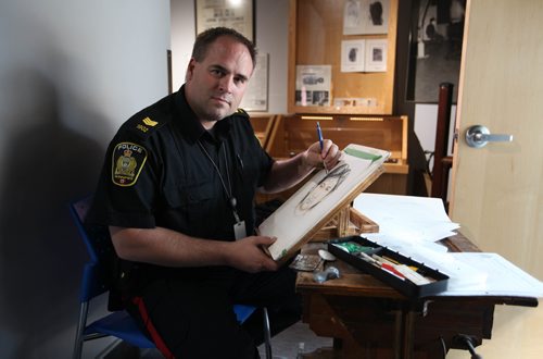 RUTH BONNEVILLE / WINNIPEG FREE PRESS

Where: WPS headquarters on Smith Street

Portraits of Sgt. Kevyn Bourgeois, police sketch artist. 
For profile of police sketch artist

Reporter: Katie May 

SEPT 13, 2017
